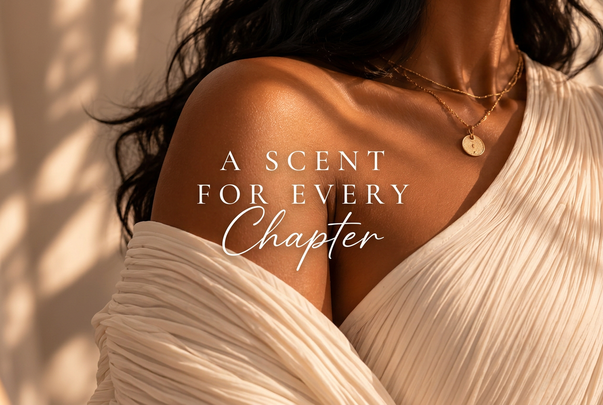 Tightly cropped shoulder photo with white lettering and cursive Chapter